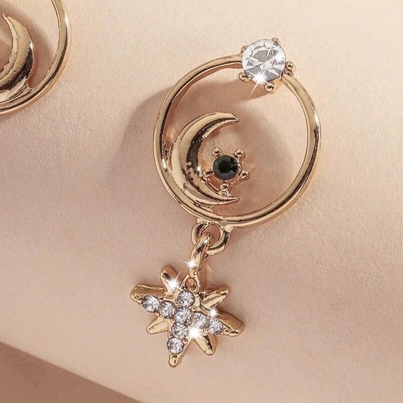 Any 2/$20! Gold/Crystal Moon/Starburst Earrings - Picture 3 of 7
